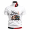 Tricou personalizat Doar se prepară perfecțiunea imprimat prin sublimare premium pe material confortabil cu imprimeu rezistent ideal pentru iubitorii de cafea și pisici