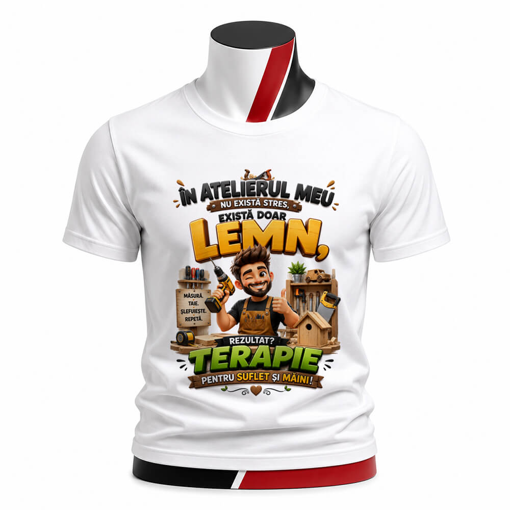Tricou personalizat unisex - În atelierul meu există doar lemn