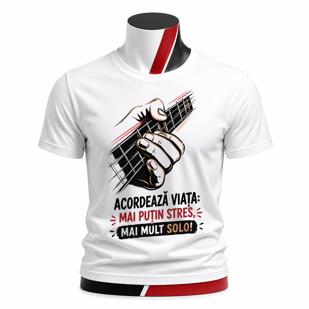 Tricou personalizat unisex - Mai puțin stres mai mult solo