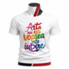 Tricou personalizat cu mesajul Arta nu este vopsea este iubire. Design colorat pentru artiști pictori și iubitorii creativității imprimat prin sublimare.