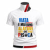 Tricou personalizat cu mesajul Viața e mai bună alături de pisică. Un tricou premium pentru iubitorii de pisici imprimat prin sublimare cu design modern.