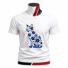 Tricou personalizat cu pisică florală albastră imprimat prin sublimare premium pe material confortabil cu imprimeu rezistent ideal pentru iubitorii de pisici și natură