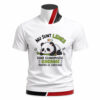 Tricou personalizat unisex Nu sunt leneș doar economisesc energie cu panda adorabil și mesaj amuzant. Imprimare premium prin sublimare și material confortabil