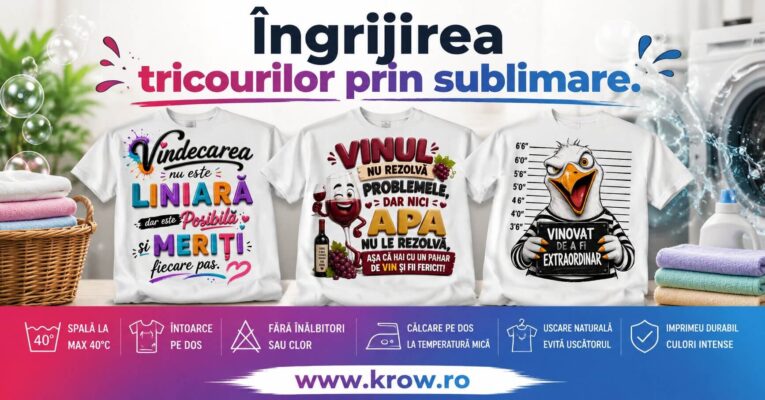 Îngrijirea tricourilor prin sublimare prelungește durata de viață a imprimeului păstrează culorile intense protejează materialul și oferă un aspect impecabil zi de zi