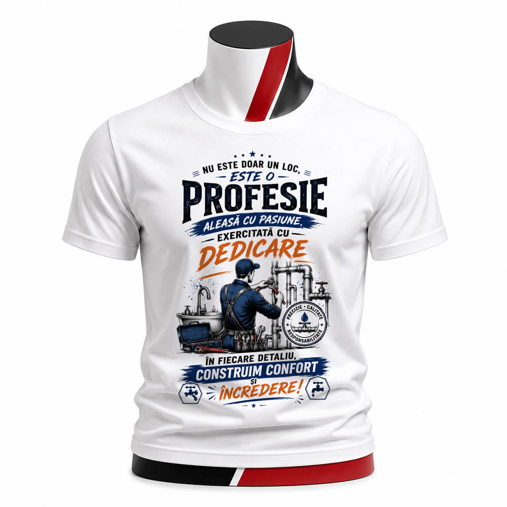 Tricou personalizat unisex - Instalator cu pasiune