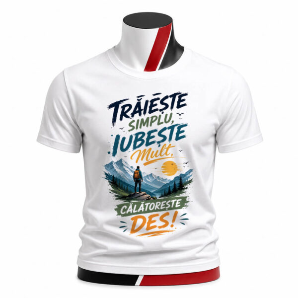 Tricou personalizat unisex - Trăiește simplu