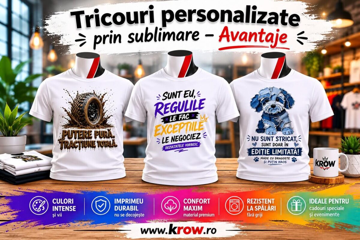 Tricouri personalizate prin sublimare avantaje culori intense imprimeu rezistent confort premium materiale de calitate design original cadouri personalizate pentru orice ocazie