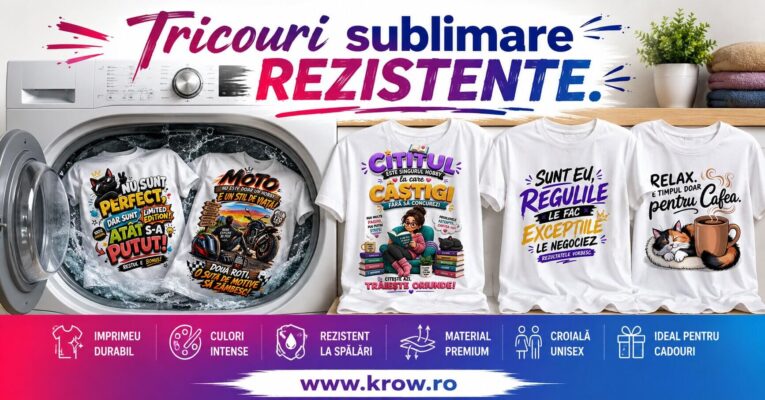Tricouri sublimare rezistente imprimare premium culori intense rezistență la spălări confort la purtare material de calitate design original potrivite pentru cadouri și utilizare zilnică