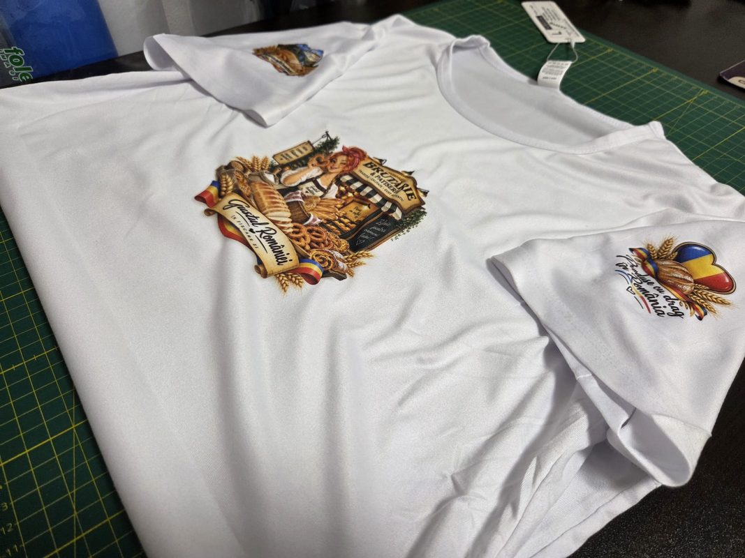 Tricou personalizat sublimabil pentru afaceri din Râmnicu Sărat și Puiești Tricouri sublimabile pentru brutării patiserii restaurante magazine și echipe profesionale