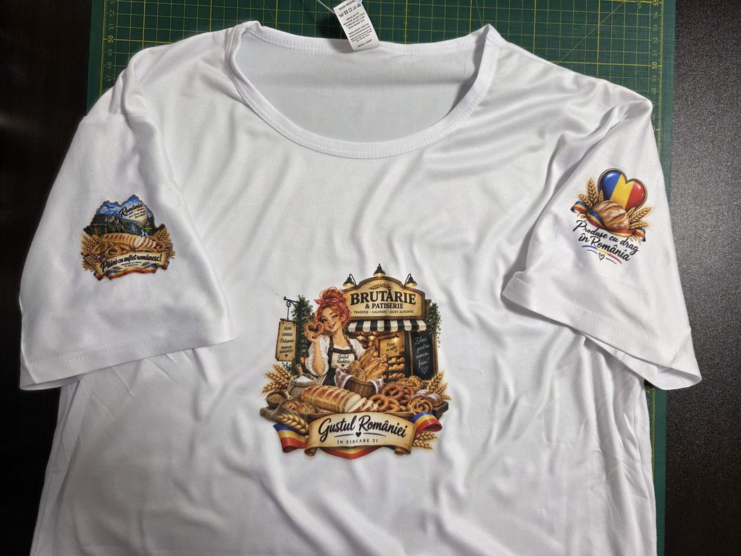 Tricou personalizat sublimabil pentru firme din Râmnicu Sărat și Zărnești Tricouri sublimabile cu logo modele și texte personalizate pentru angajați și promovare