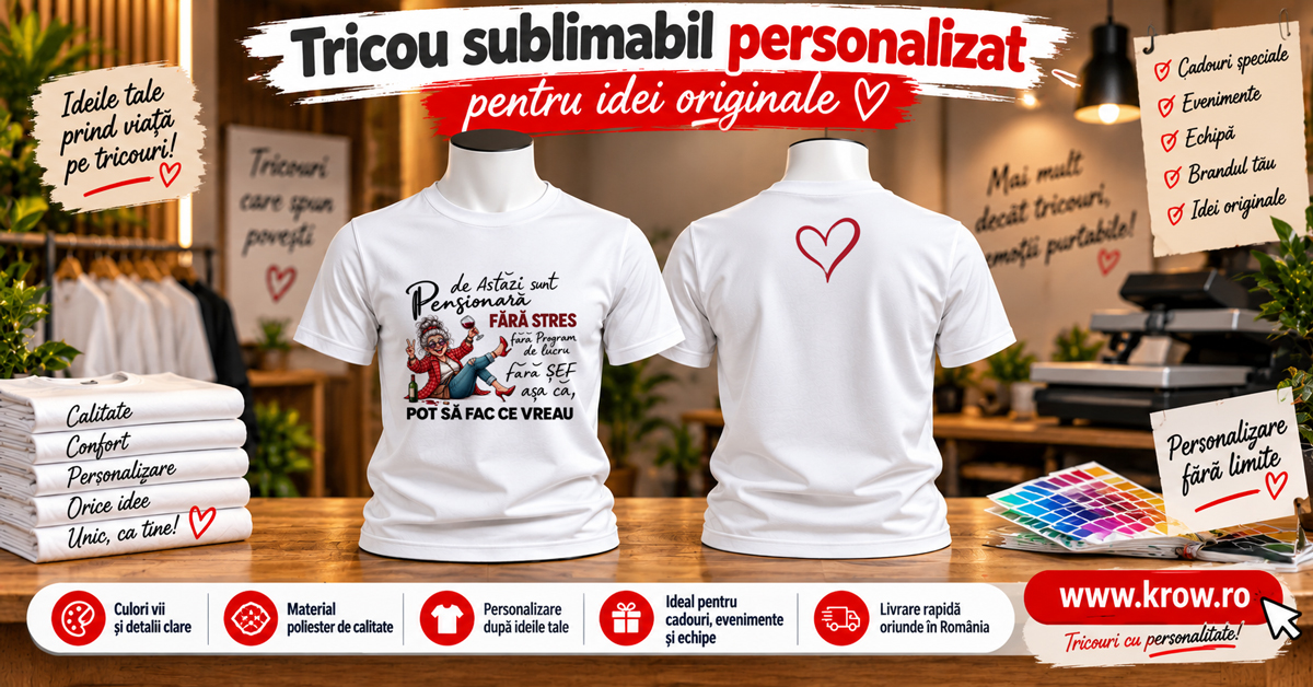 Tricou sublimabil personalizat pentru idei originale