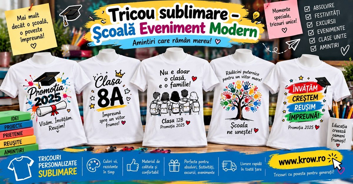 Tricou sublimare – Școală Eveniment Modern