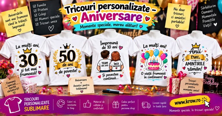 Tricouri personalizate Aniversare