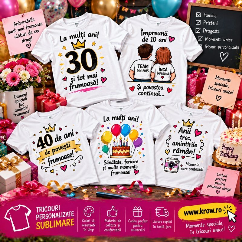 Tricouri personalizate Aniversare Tricouri personalizate Podgoria Tricouri personalizate Râmnicu Sărat