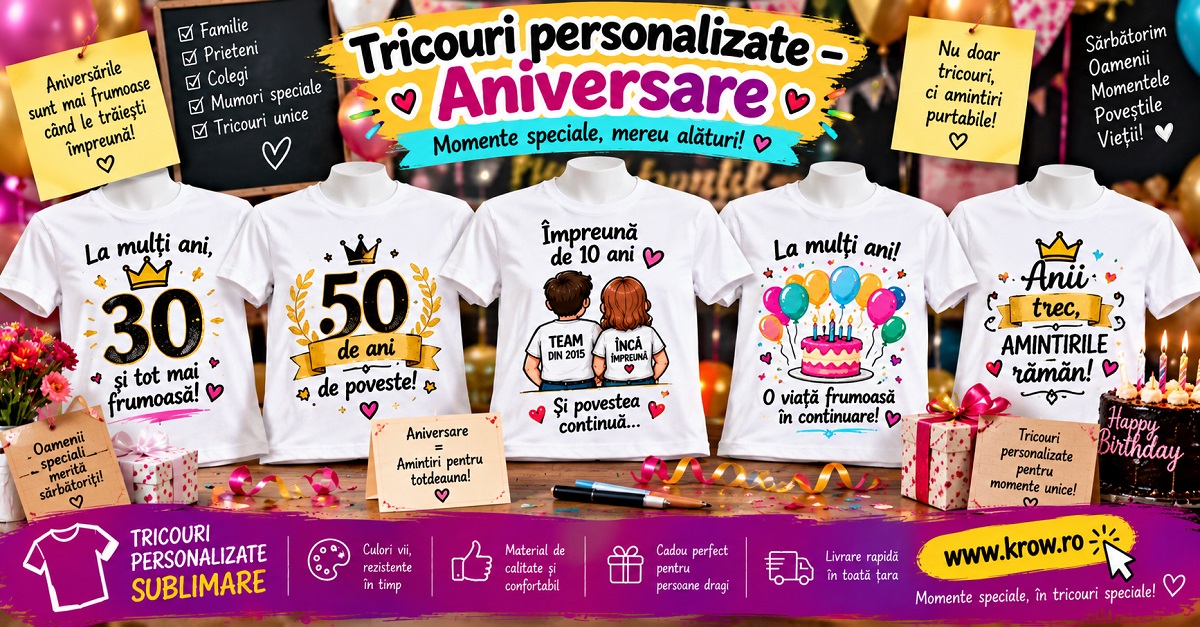 Tricouri personalizate Aniversare