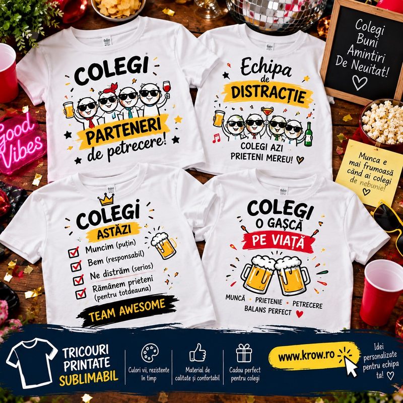 Tricouri personalizate Colegi Petrecere krow