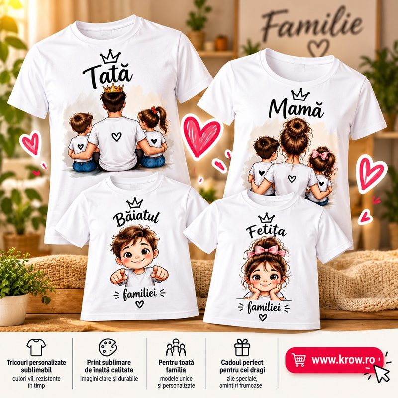Tricouri personalizate sublimare – Familie Tricouri personalizate Râmnicu Sărat