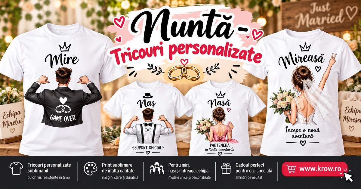 nunta tricouri personalizate