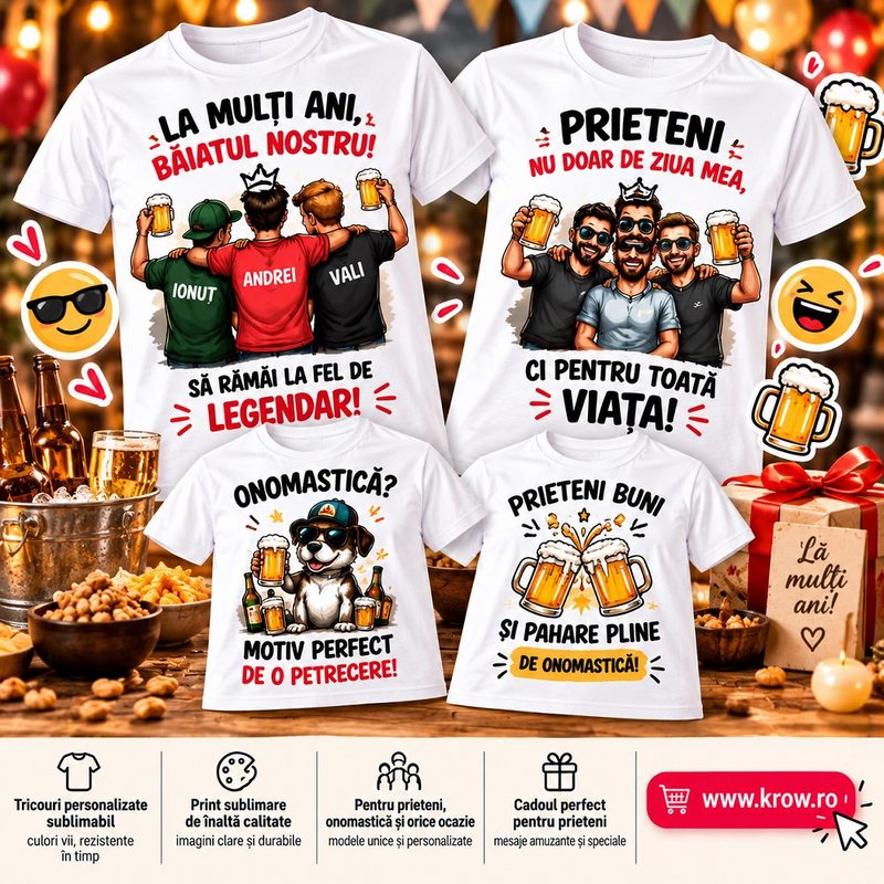 tricou personalizat sublimare prieteni onomastica amuzant krow tricouri personalizate ramnicu sarat